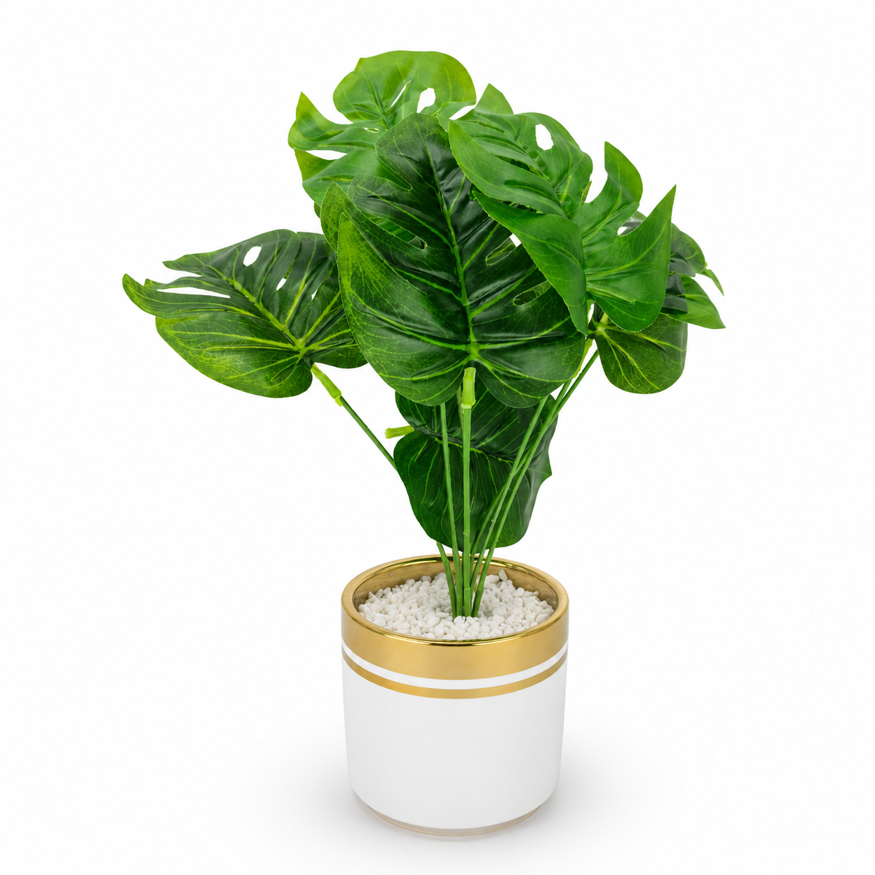 Artificial Monstera Plant in Decorative Pot | Luxury Indoor Tabletop Plant | Premium Home & Office Décor