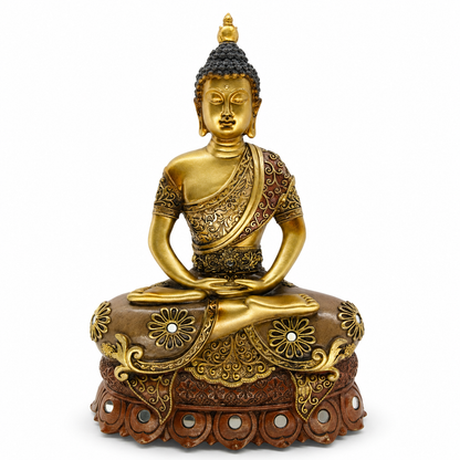 Antique Gold Buddha Meditation Statue