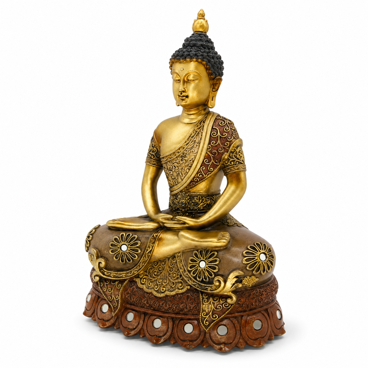 Antique Gold Buddha Meditation Statue