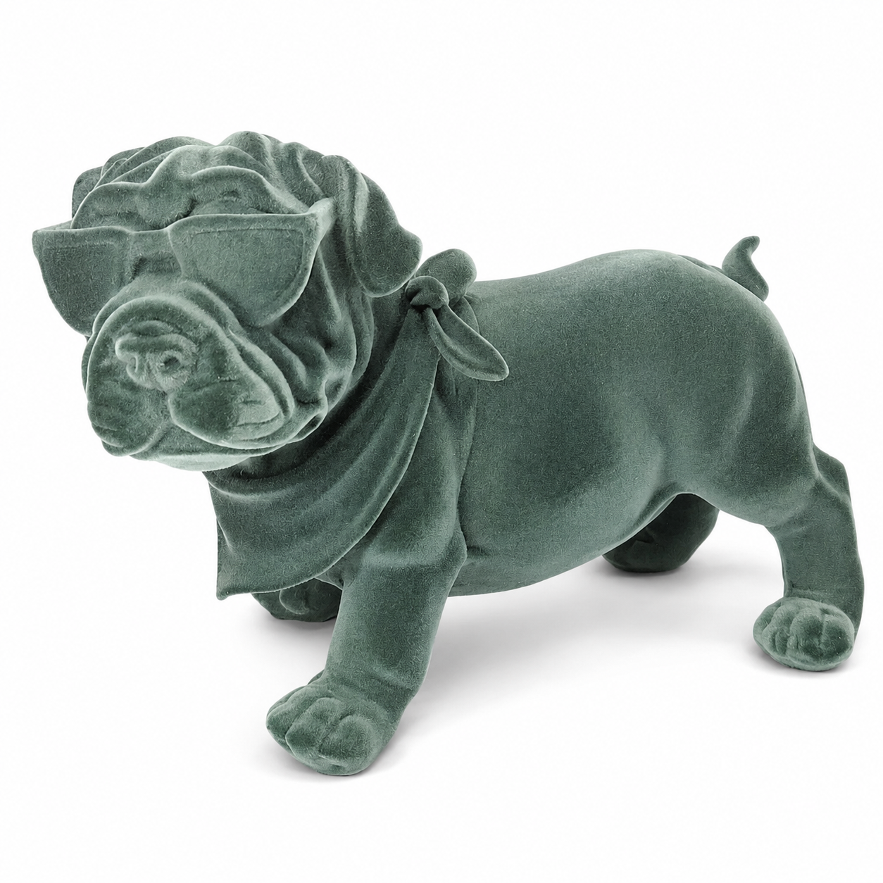 Premium Velvet Bulldog Showpiece with Sunglasses